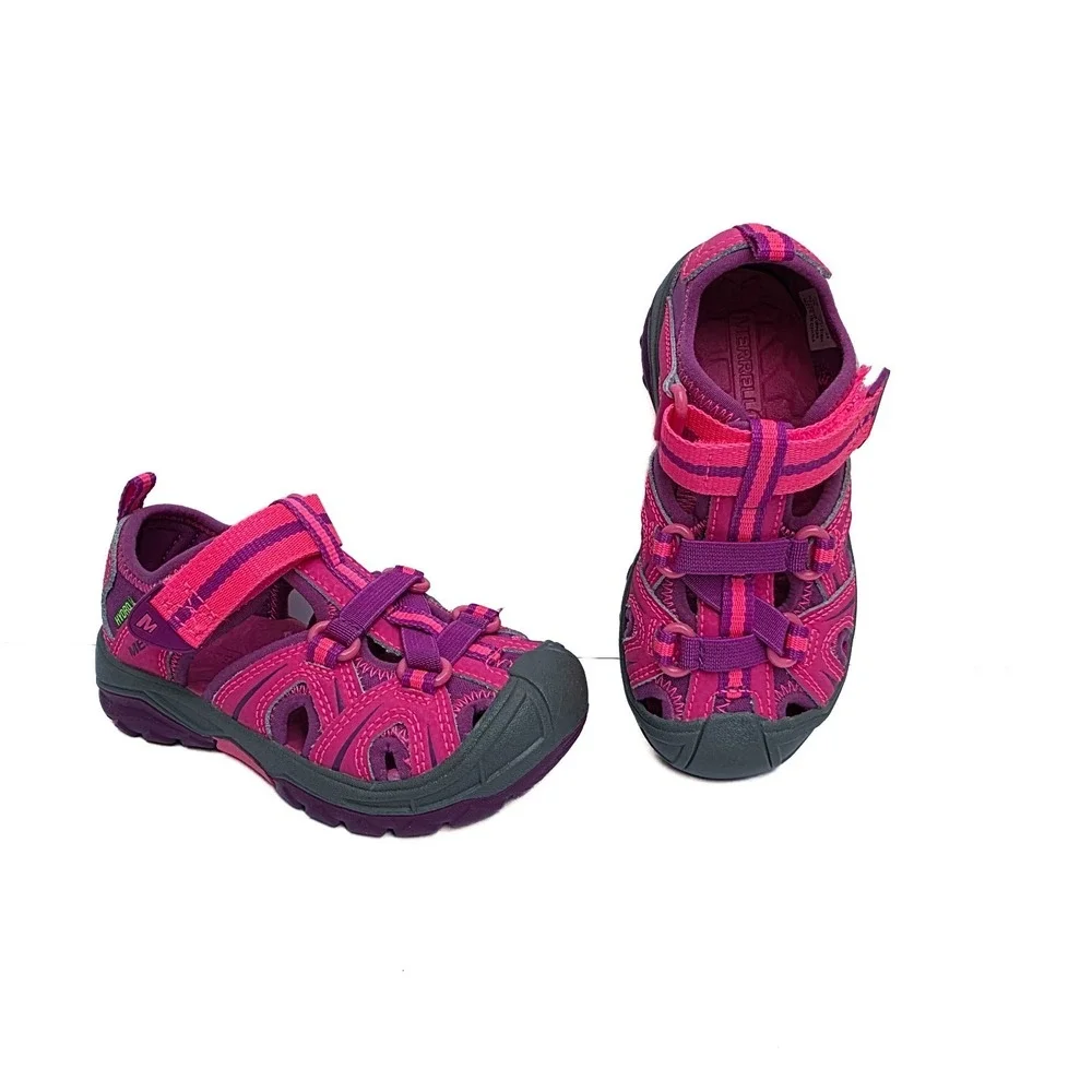 Merrell Girls‎ Hydro Water Sandals Size 9 Pink Purple Strappy Hiking Shoes NEW